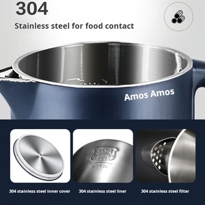 1.7L Classic <b>Kettle</b> 1500W Rapid Heating Double-Layer Anti-Scald 304 Food-Grade Stainless Steel Eco-Friendly Seamless AS-EK17G 1. - Product Image 4