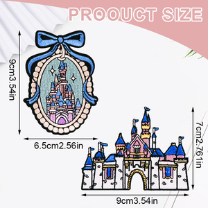 Toppe in Feltro Ricamate a Mano con Design Castello, Applicabili con Ferro da Stiro, Decorazione Raffinata per Cappelli, in Poliestere per Abbigliamento e Regali - Product Image 4