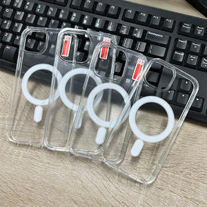 Vente en gros de coques de téléphone portable magnétiques en TPU + acrylique, protection 360 degrés, couleur unie, pour <span class=keywords><strong>XS</strong></span> Max 11 12 13 14 15 16 17 Pro Max - Product Image 3