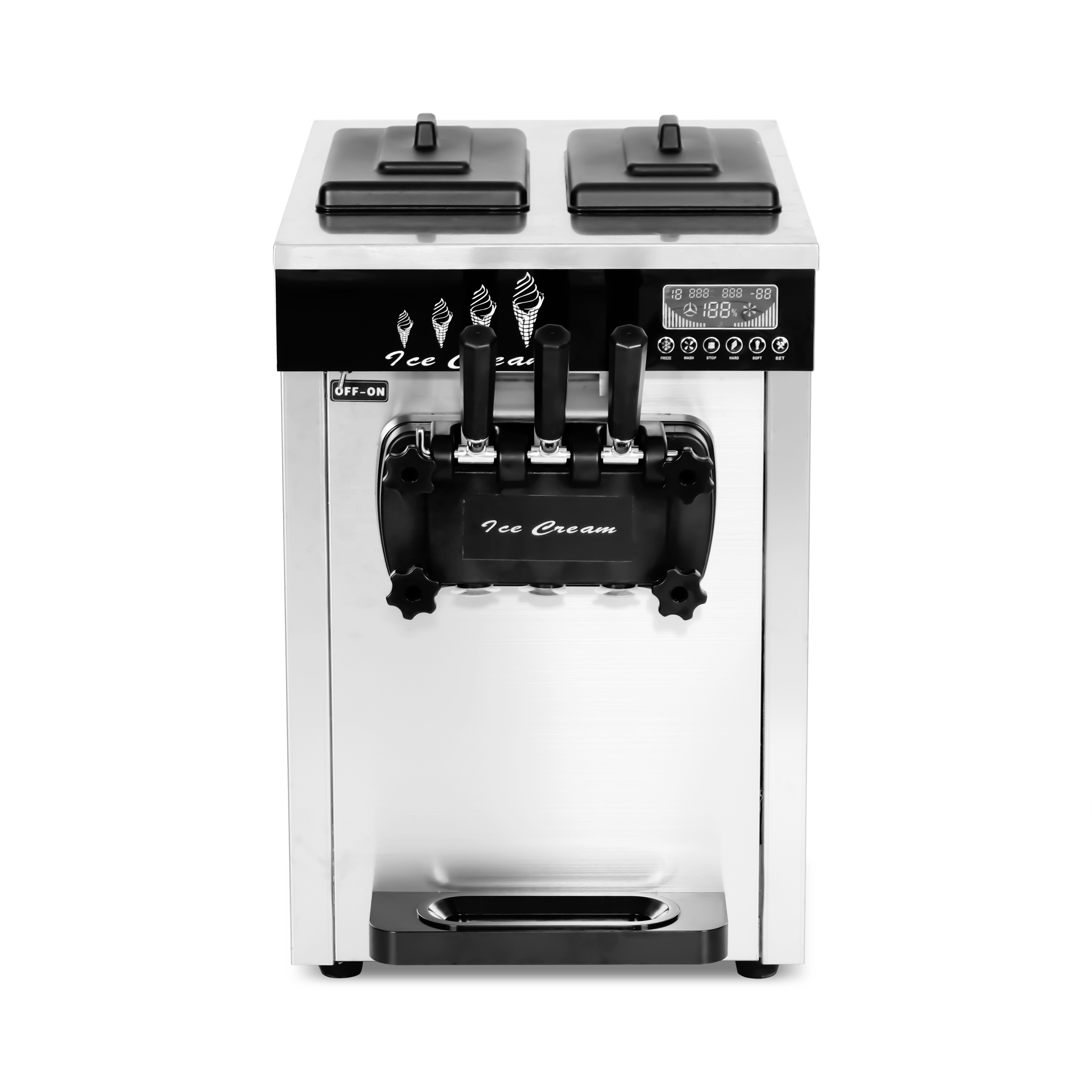 High quality table top restaurant three flavour stainless steel commercial soft ice cream machine