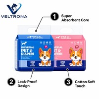 Pañales Universales para Mascotas, Absorbentes, a Prueba de Fugas, de Algodón Suave, con Núcleo de Polímero Súper Absorbente para Cachorros y Perros Adultos