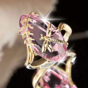 Anello con Design a Libellula Colore Verde Oliva per Donne - Product Image 3
