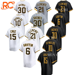 Maillot de baseball américain brodé en gros, nouvelle collection 2026, 21 <span class=keywords><strong>Roberto</strong></span> Clemente, 30 Paul Skenes, 6 Konnor Griffin, 15 Cruz - Product Image 1