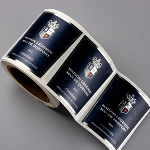 Papier d'art de texture écologique Impression personnalisée Embossd Feuille d'or Estampage Autocollants d'étiquette de bouteille de vin rouge pour <span class=keywords><strong>Whisky</strong></span> Champagne - Product Image 2