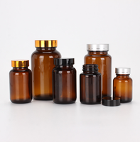 Bouteille d'emballage en verre ambré à large ouverture de 150 ml avec bouchon à vis Capsule Bouteille Emballage Carton emballé