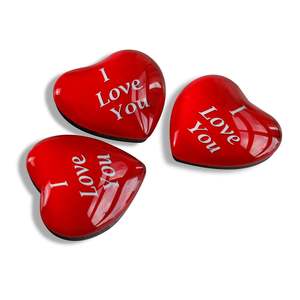 Aimants de réfrigérateur en forme de cœur personnalisés, aimants en verre cristallin en forme de cœur pour souvenir ou cadeau - Product Image 1