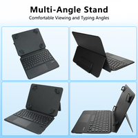 Toptan BT Kablosuz Çok Açılı Standlı Evrensel Tablet Klavye Kılıfı 10.9'' 11'' Kalem Tutucu Tam Kontrol Trackpad'li