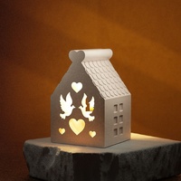 DM1133 formes d'amour et de colombes maison évidée moules à bougies en Silicone porte-bougie en béton faisant pour les décorations de chambre artisanat d'art