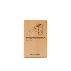 Eco-friendly Bamboo Wood RFID Hotel Key Card Environmental RFID Bamboo Nfc Card With QR Code