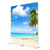 Support de bannière rectangulaire pliable sans outil en aluminium ADMAX avec bande lumineuse LED, portable pour exposition, salon professionnel, publicité
