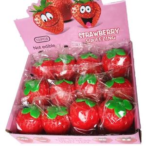 Hot Selling Strawberry <b>Squishy</b> Toy TPR Soft Sticky Fruit Stress Relief Gift Ice Cube Drop Shape Stress Relief for Adults - Product Image 6