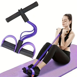 Faixas de Resistência Elásticas de Alta Qualidade para Uso Doméstico, Antiderrapantes, Roxas, com 6 Tubos, para Exercícios de Fitness, Corda de Puxar para Abdominais e Pedal de Pé - Product Image 1