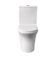 Vente en gros usine WC en céramique deux pièces sans bride, à chasse double, à évacuation directe, avec siphon en P, pour installation au sol