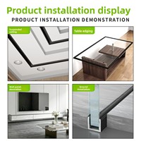 Moderne HongShun aluminiumlegering U-vormige groef glazen bevestigingsprofiel douchecabine randstrip matte afwerking op maat gemaakt