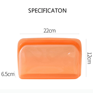 Refine Factory Sac de conservation en silicone refermable, compatible congélateur, réutilisable, pochette autoportante moderne 1L, ensemble d'outils pour récipient de réfrigérateur - Product Image 2