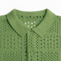 AiNear Großhandel Custom Logo Design Oem & Odm Großhandel Casual Kurzarm Polo Kragen Herren Baumwolle Strick Häkel pullover