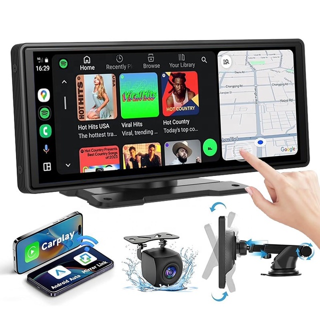 GreenYi 10.26'' Portable Wireless Carplay Navigation Radio MP5 Multimedia Video Player with Android Auto Bluetooth FM Mirrorlink
