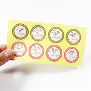 120 Stks/pak Vintage Bloem Ronde Voor U Serie Handgemaakte Stickers Voor Party Gift Cake Koekjes Bakken Afdichting Sticker