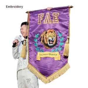 Decorative Hanging Flag Suppliers Sublimation Printing Double Side Football Soccer Team Car Mini Hanging Banner Flag