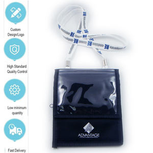 Удобный черный полиэстеровый лыжный паспорт для удостоверения личности шнурок цифровой и шелкография держатель значков - Product Image 6