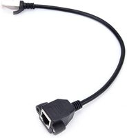 Cable de Red Ethernet de 0.3m, RJ45 Macho a Hembra, Blindado, Conector RJ45, Montaje en Panel con Tornillos, Cable de Extensión para Comunicación