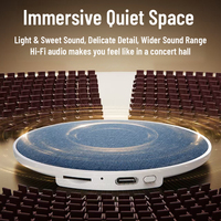 Haut-parleur de sommeil Pillow Sound Disc, haut-parleur HiFi ultra-fin à placer sous l'oreiller avec carte TF et minuterie pour la relaxation et le sommeil