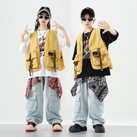 Ensemble de vêtements de danse de rue hip-hop pour filles, cool et élégant, tenue de performance de danse de rue hip-hop à manches courtes