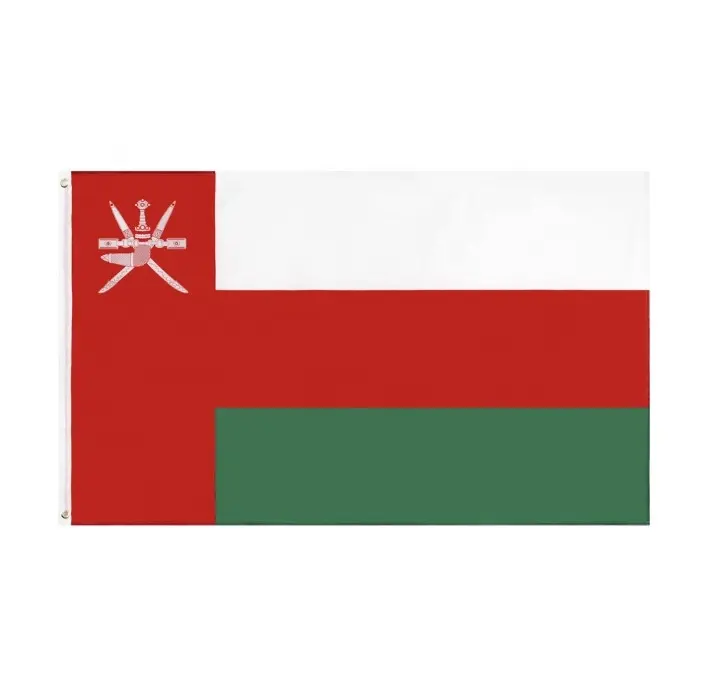 Bandiera dell'oman nazionale di grandi dimensioni personalizzata 3 x5ft poliestere Oman,Pakistan, palestina, Panama,Papua nuova Guinea bandiera nazionale