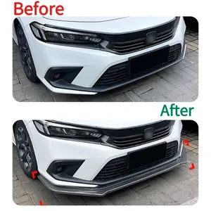 For 11th 2021+ 4-<b>Door</b> Car Front Bumper Lip Diffuser Lower <b>Protector</b> Cover Body Kit Exterior Accessories - Product Image 2