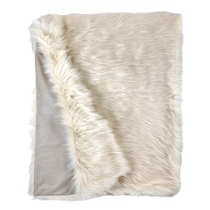 HMS 50 \ "X 60 \" Royal White capelli lunghi in pelliccia sintetica Plush acrilico e poliestere lavorato a maglia 100% in poliestere per capi - Product Image 1