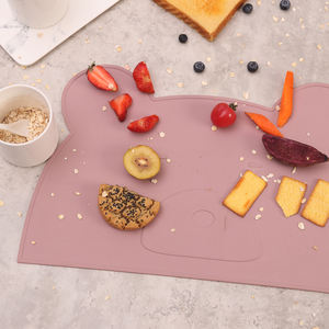 Household Custom Logo Bear Silicone <b>Mat</b> Non-Toxic <b>Mat</b> <b>Heat</b>-Resistant Soft Silicone Cute Animal Placemats - Product Image 4