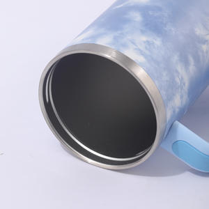 Mug isotherme à double paroi tie-dye de 40 oz avec paille, tasse à boba isolée sous vide, gobelet de voyage pour voiture, poignée de transport - Product Image 2