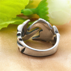 Dragon Claw <b>Ring</b> Men's Stainless Steel Retro Silver <b>Open</b> Design Punk Style Jewelry Gift - Product Image 3