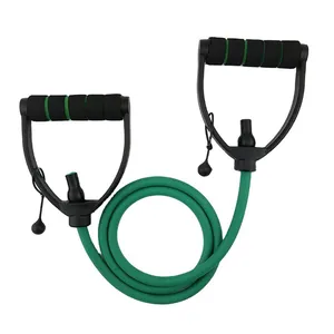 Wholesale Pull Up Tube Custom Long Adjustable Resistance Band Tube With D Handles For Fitness Exercise