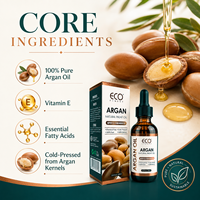 Minyak Argan 2 Fl Oz 60ml 100% Murni Distilasi Uap Biji Argan Segar dari Maroko Pelembap Bernutrisi untuk Rambut Kering, Wajah, Kulit, dan Tubuh