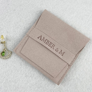 Strong Jewelry protection Ability Custom Packaging for Jewelry With Emboss logo Microfiber <b>Envelope</b> Jewelry Pouch Bag - Product Image 5