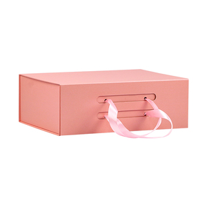 Tùy Chỉnh Lớn Cứng Nhắc Giấy Quà Tặng Bao Bì Sang Trọng Hot Pink Magnetic Có Thể Gập Lại Hộp Với Ribbon <span class=keywords><strong>Rope</strong></span> Xử Lý - Product Image 3
