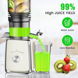 Exprimidores de Prensado en Frío - Exprimidores Masticadores con Boca de Alimentación Grande de 5.3'', Alto Rendimiento de Jugo de 300W, Dos Vasos de 800ml - Product Image 5
