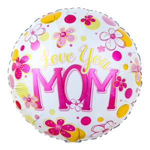 CYmylar 18 pouces rond fête des mères ballon mots <span class=keywords><strong>anglais</strong></span> bonne fête des mères lumière sarcelle fleur feuille ballons - Product Image 3
