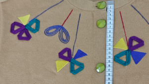 Women Hand Embroidered Front Placket Japanese Imported Buttons <strong>Multi</strong> Color Pattern Sweet Style Fall Knit Tops Supplier <strong>Cardigan</strong> - Product Image 4