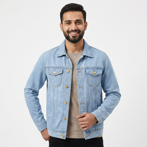 Latest Design Stylish Fashionable <b>Men</b> <b>Denim</b> <b>Jacket</b> 100% Cotton High Quality Wholesale Price <b>Denim</b> <b>Jackets</b> - Product Image 1