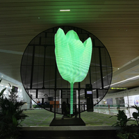 Rideau lumineux Flexible pour l'extérieur, de haute luminosité, écran mural vidéo en verre Transparent, LED