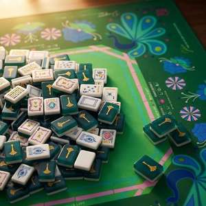 Fichas de Mahjong del Museo Sakai, Acrílico Verde Ginkgo, para Ajedrez y Juegos de Cartas - Product Image 3