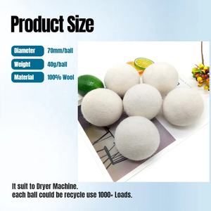 Boules de séchage en laine de Nouvelle-Zélande biologique écologique personnalisées, lot de 6, adoucissant pour vêtements - Product Image 3