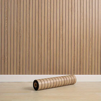 UDK Papier peint moderne 3D en bois PVC auto-adhésif imperméable à l'eau pour la décoration du salon et de la chambre d'hôtel.