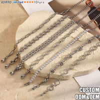 Bracelet Chaîne Multi-Styles en Gros, Bracelet en Acier Inoxydable Étanche et Inaltérable avec Strass en Cristal pour Femme