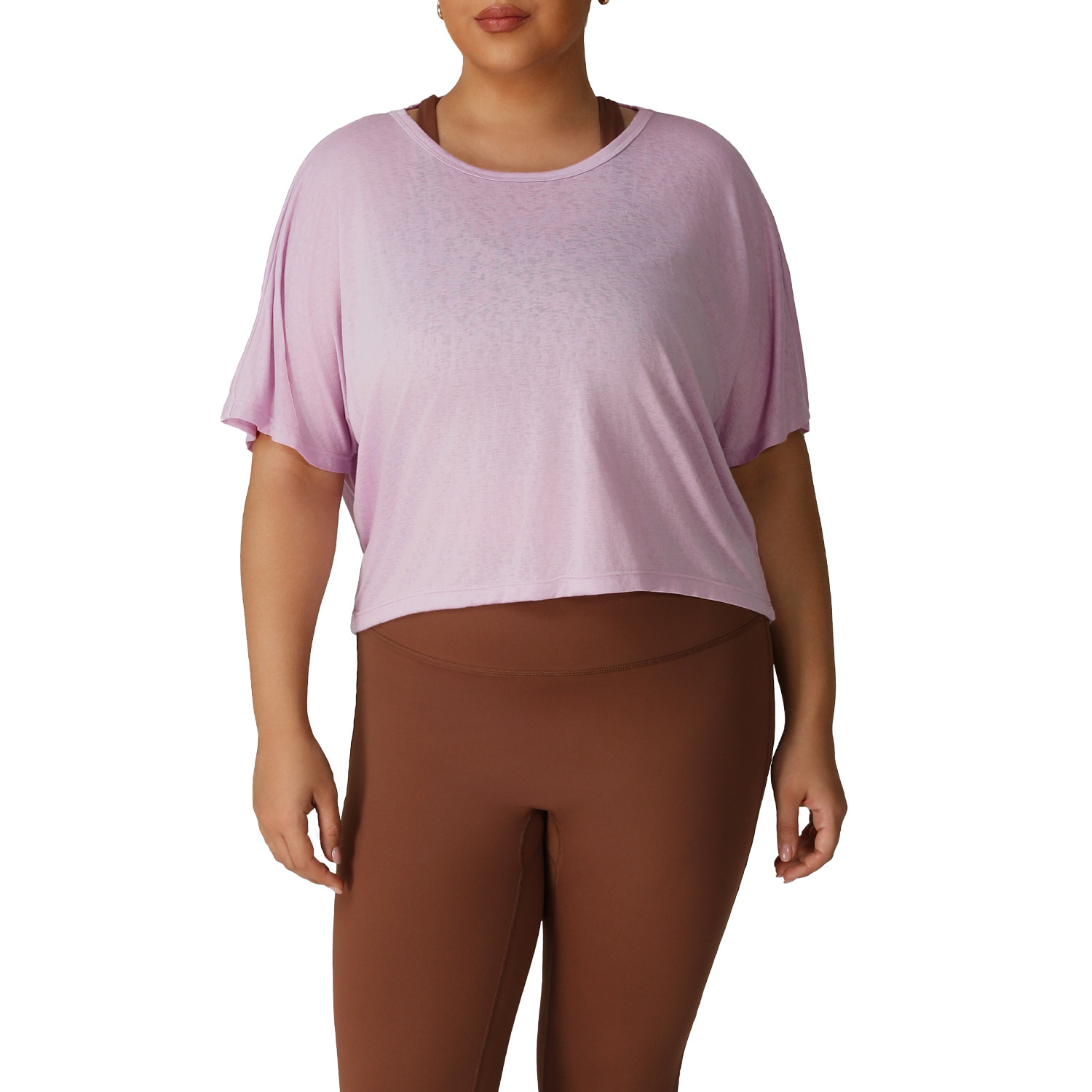 Large Size Sports Blouse Fitness Yoga Clothing Five-quarter Sleeve T-shirt Women's Top Cotton Spandex Snowflake
