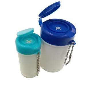 Plastic baby wetly wipes canister with key chain customized color empty pp wetly wipe container