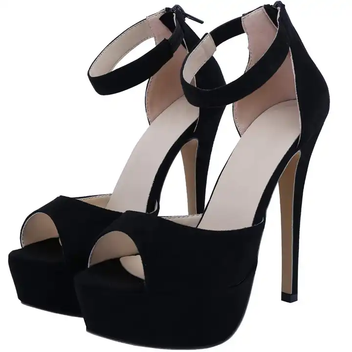 Amazon.com | Vujkliy Women's 5 inch Chunky Heels,Platform Chunky High Heels  Dress Sandals Open Toe Ankle Strap Wedding Bridal Party Dance Shoes for  Women,Black,4 | Heeled Sandals
