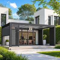 Pergola bioclimatique motorisée en aluminium à lames rotatives, imperméable, écologique, pour jardin extérieur, patio, gazebo, commande intelligente